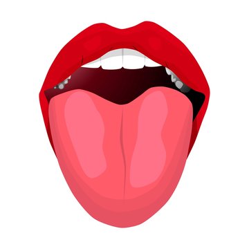 open mouth with tongue.print for T-shirt.