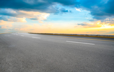 Air highway asphalt road and beautiful sky scenery