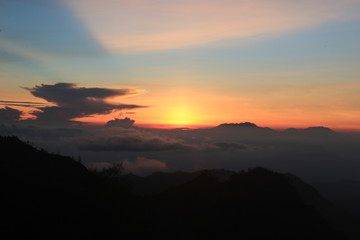beutiful landsape sunrise over the Bromo mountain