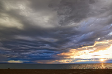 Thunderclouds over the lake