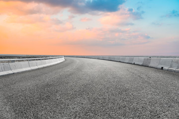 Air highway asphalt road and beautiful sky scenery