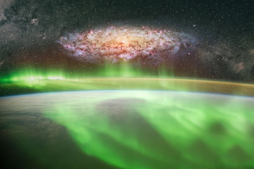 planets, stars and galaxies in outer space showing the beauty of space exploration. Elements...
