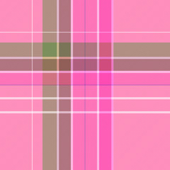 Fototapeta premium Pink and green check seamless pattern. Vector patch for scarf, fabric