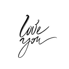 Love calligraphy inscription. Love You. Modern brush calligraphy.