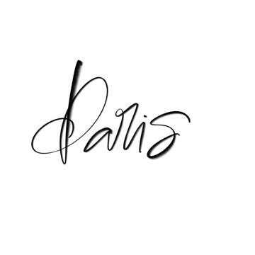 Paris calligraphy incription. Modern brush calligraphy. Raster lettering of Paris.