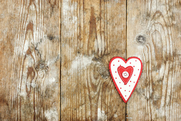 Valentine's Day. heart on old wooden background