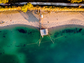 Pialassa della Baiona, Marina Romea, Ravenna, Emilia Romagna, Italy, Europe. Fishing hut in the...