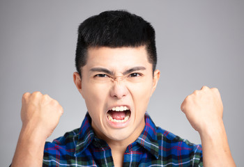 asian man with angry and mad face