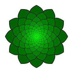 graphic vector illustration of green flower ornament