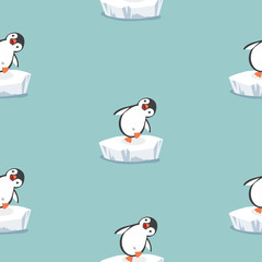 funny penguin on ice floe pattern