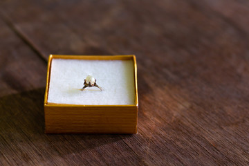 Caja de anillo de compromiso de regalo para festejar el amor en el día de san valentin 