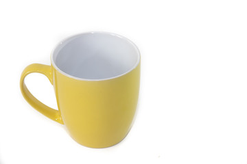 color cup isolated on white background. Isolated objects on white background. dishes for tea and coffee