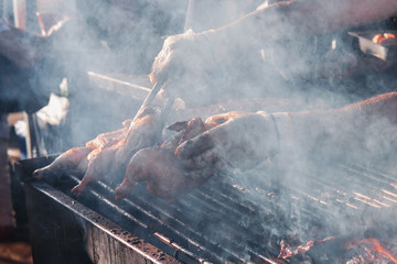 Cooking barbecue outdoor grill festival in Vancouver.