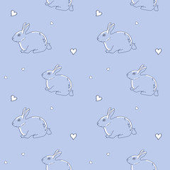 cute rabbits seamless pattern