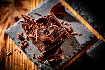 Chocolate and wooden desk space 