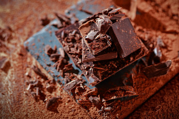 Chocolate and wooden desk space 