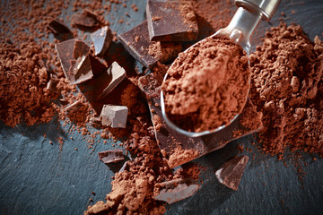 Chocolate and wooden desk space 