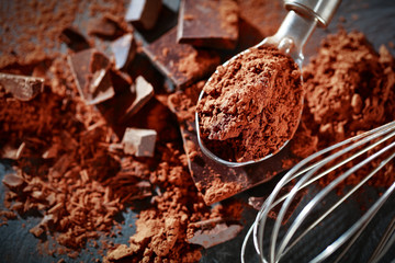 Chocolate and wooden desk space 