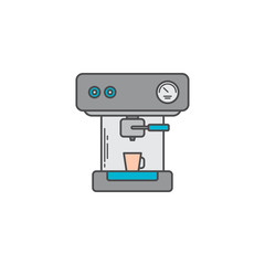 coffee machine espresso maker doodle vector art icon