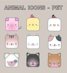 Animal Square Icon PET