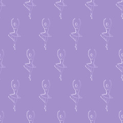Fototapeta premium ballerina seamless pattern illustration