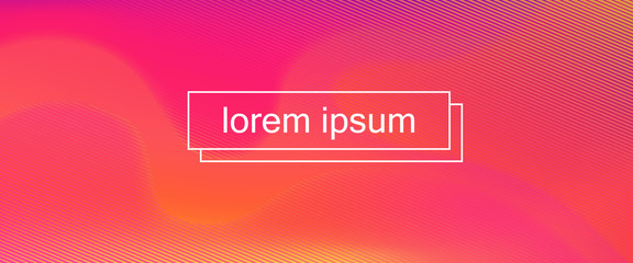 Vibrant coral horizontal gradient background with blurred fluid effect. Vector illustration