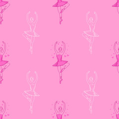 ballerina seamless pattern illustration