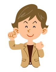 元気な女性　ショートヘア　ビジネス
