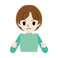 Illustration of a young lady trying hard.