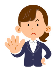 制止する女性　若者　ビジネス
