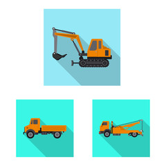 Vector illustration of build and construction logo. Collection of build and machinery vector icon for stock.