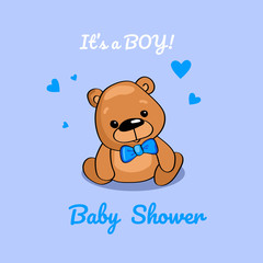 baby shower card with bear