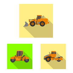 Vector illustration of build and construction sign. Set of build and machinery vector icon for stock.