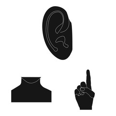 Vector design of human and part symbol. Collection of human and woman stock vector illustration.