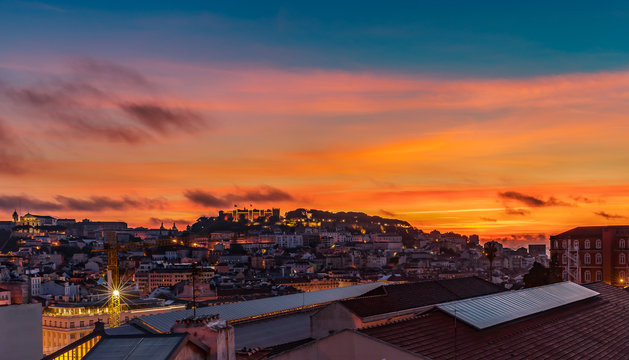 Panorama of Lisbon before Sunrise