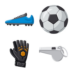 Vector design of soccer and gear icon. Set of soccer and tournament vector icon for stock.