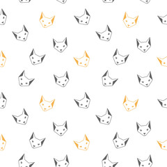 Seamless pattern with foxes