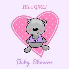 Obraz na płótnie Canvas baby shower card with bear