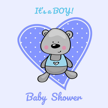 baby shower card with bear