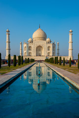 Naklejka premium Agra, India - 27 December 2018 : Taj Mahal is a white marble mausoleum , Agra, Uttar Pradesh, India.