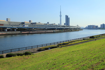 南千住より望む隅田川の風景