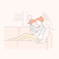 Mom playing with her daughter