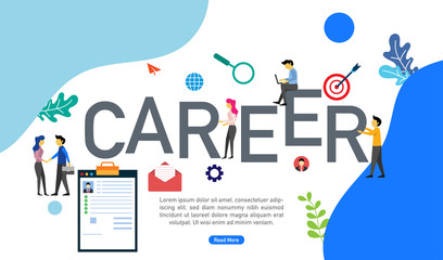 Online recruitment or We are hiring concept with tiny people character suitable for landing page, template, mobile app, banner, template, vector illustration.