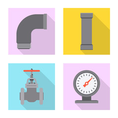 Vector design of pipe and tube symbol. Collection of pipe and pipeline stock symbol for web.
