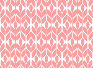 Flower geometric pattern. Seamless vector background. White and pink ornament. Ornament for fabric, wallpaper, packaging. Decorative print