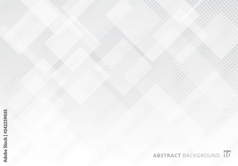 Poster abstract elegant squares shapes pattern overlay layer geometric white and gray gradient color backgr