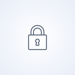 Lock, vector best gray line icon