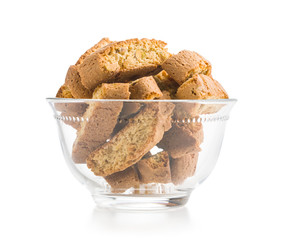 Sweet cantuccini biscuits.
