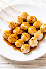  grilled pork meatballs with sweet chili sauce