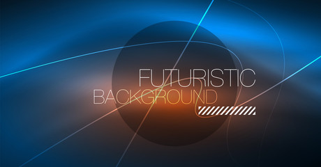 Neon glowing magic background, neon banner, night sky wallpaper. Magic light effect. Christmas abstract pattern.